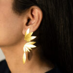 Gold Phoenix Earrings – Elegant Feather Motif Jewelry for Women