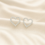 Radiant Heart Studs in 92.5 silver with open-heart CZ design, hypoallergenic and anti-tarnish — Masaira