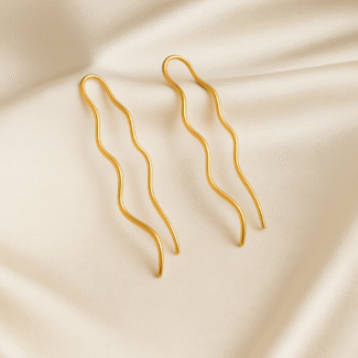 wave and line earring