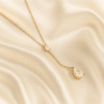 18 carat gold plated Eternal Drop Necklace with pear-shaped cubic zirconia stones