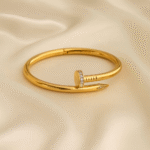 Nail Luxe Bangle in 18 carat gold plating with crystal accents