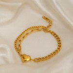 Golden Heart Link Bracelet