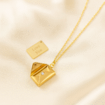 Gold-plated Golden Letter Necklace with envelope pendant