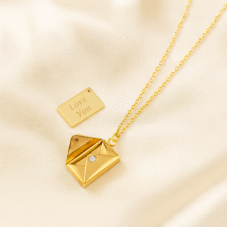 Gold-plated Golden Letter Necklace with envelope pendant