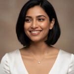 Model wearing the Eternal Heart Necklace, an 18 carat gold plated chain with a heart-shaped cubic zirconia pendant, anti-tarnish and hypoallergenic