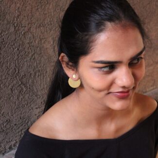 Gold-Plated Double Circle Earrings – Statement Studs for Women