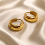 Luna Dome Hoops in 18 carat gold with smooth dome design