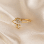 Celestia Eye Ring in 18 carat gold with cubic zirconia detailing