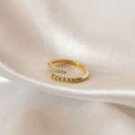 Aurelia Dual Grace Ring in 18 carat gold with bead and cubic zirconia design