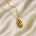 Labuboo Pendant Necklace in 18 carat gold with cubic zirconia detailing