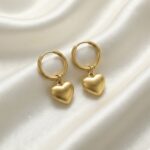 Amora Petite Heart Hoops