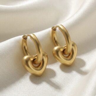 Veloura Heart Knot Huggies Hoops