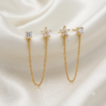 Celeste Dual Chain Stud Earrings