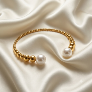Lumina Pearl Graduated Cuff Bangle